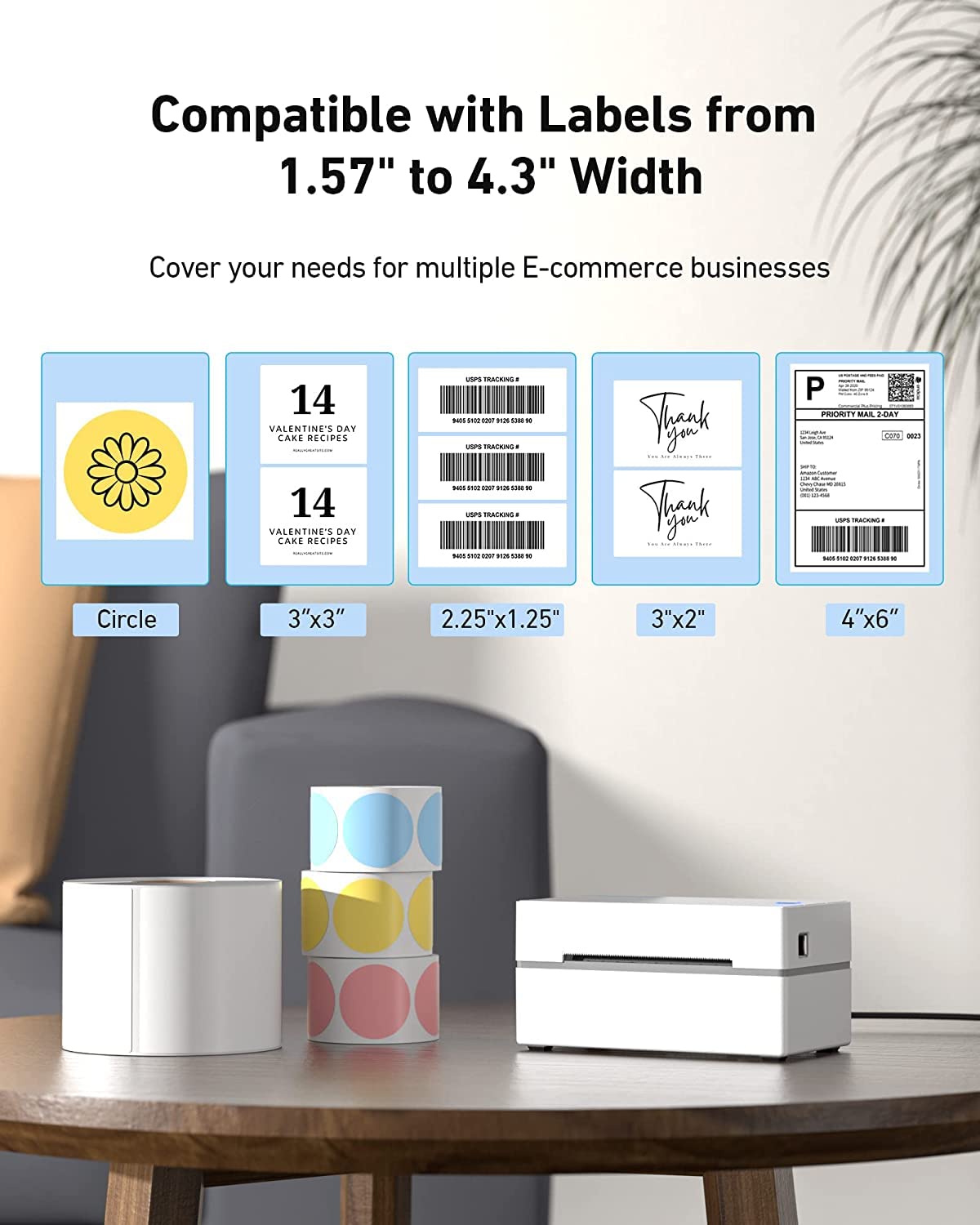 MUNBYN P130 4x6 USB Thermal Shipping Label Printer - Desktop Barcode Printer for Small Business | Compatible with Mac, Windows, Canada Post, UPS, USPS | Easy Setup for Shipping Packages, E-commerce & Logistics