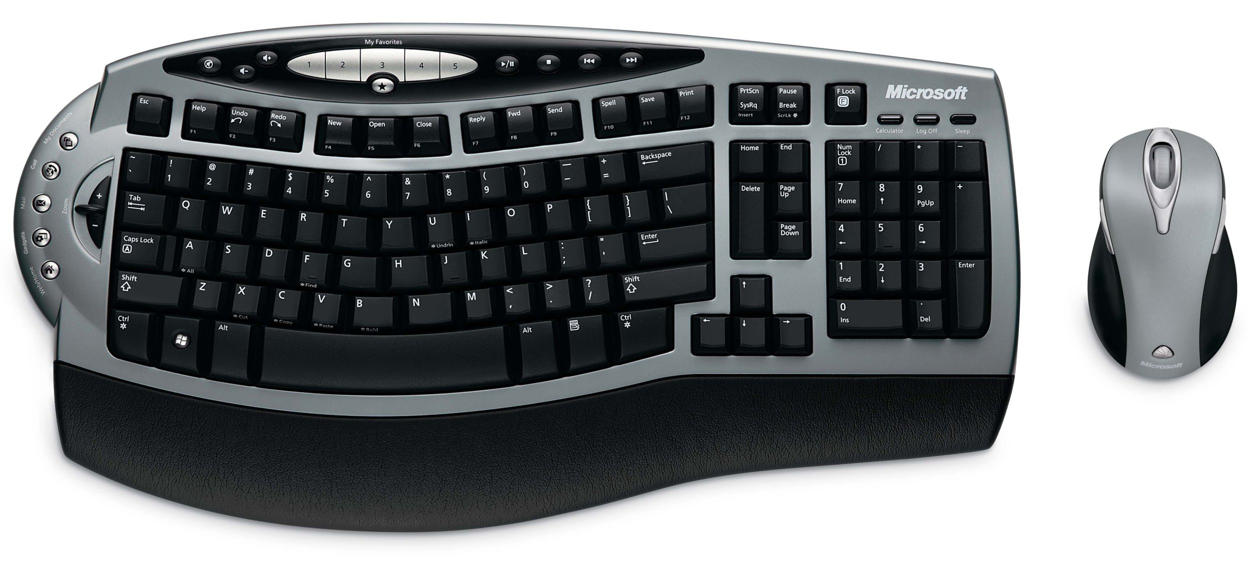Microsoft Wireless Laser Desktop 4000 - Ergonomic Keyboard & Mouse Combo for PC, Laptop | Fast Typing, Precise Tracking | Ideal for Office, Gaming & Home Use