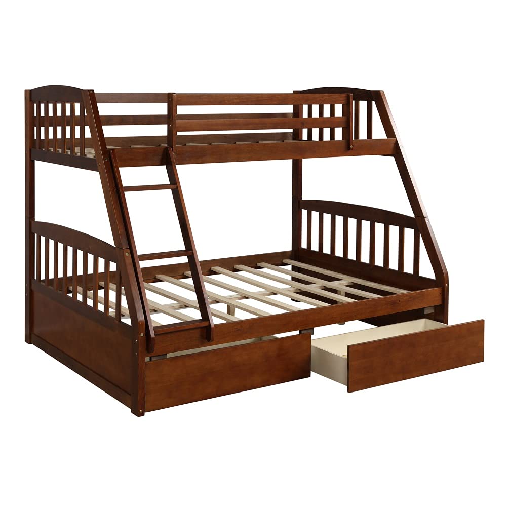 Twin Over Twin Bunk Beds for Kids & Teens with Storage Drawers & Safety Rail - Perfect for Small Bedrooms & Sleepovers