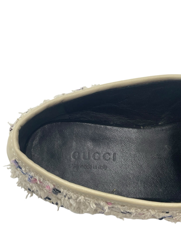 Gucci Women's Tweed Horsebit Loafers Size 37 (US 7) - Classic Luxury Flats for Office, Parties & Formal Events