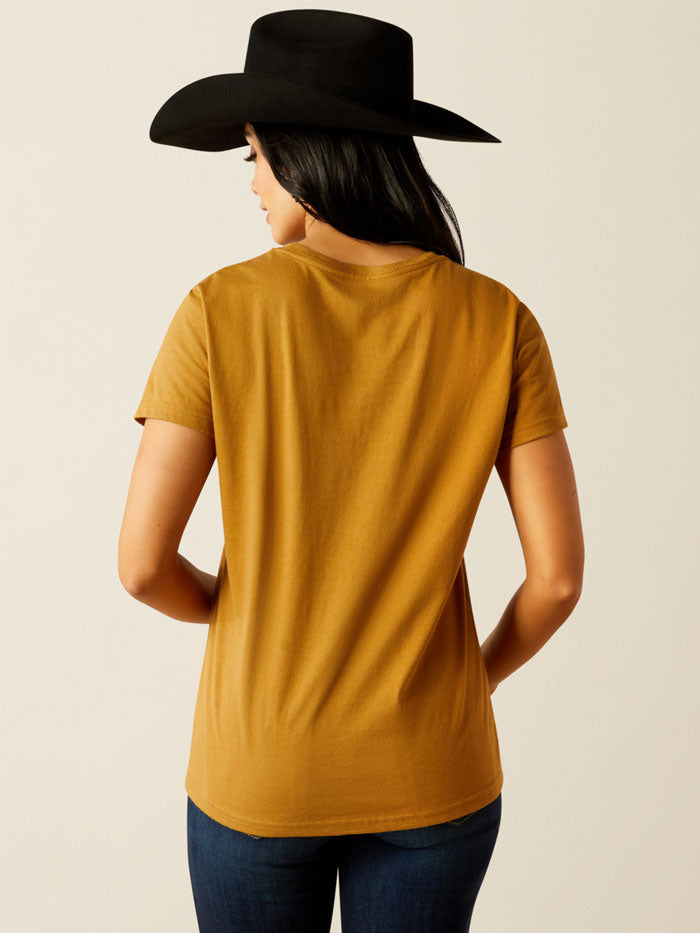 Ariat 10054035 Women's Stay Gold T-Shirt - Harvest Gold Color - Comfortable Casual Tee for Western Riding, Outdoor Activities & Everyday Wear