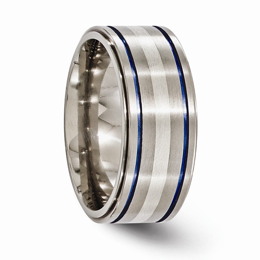 Titanium & Argentium 925 Sterling Silver Men's Wedding Band Ring - 10mm Classic Plain Design for Men, Durable & Hypoallergenic - Perfect for Weddings, Anniversaries, Engagements & Everyday Wear