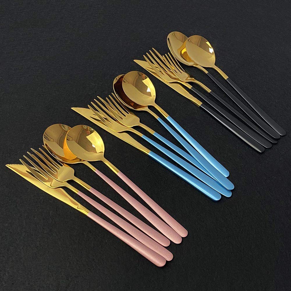 Premium 20-Piece 304 Stainless Steel Gold Flatware Set for 4 - Mirror Polished Silverware Cutlery with Forks, Spoons & Knives - Ideal for Home, Kitchen, Hotel & Restaurant Dining - Perfect for Dinner Parties, Weddings and Special Occasions