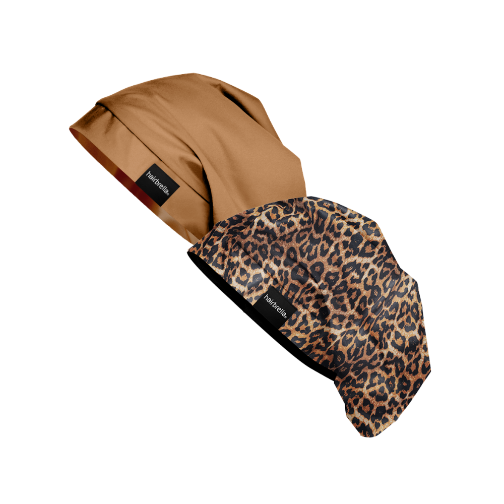 Hairbrella Satin Lined Sleep Cap for Curly & Natural Hair - 2 Pack Bundle | Soft & Breathable Night Cap for Hair Protection & Moisture Retention | Perfect for Bedtime, Travel & Salon Visits
