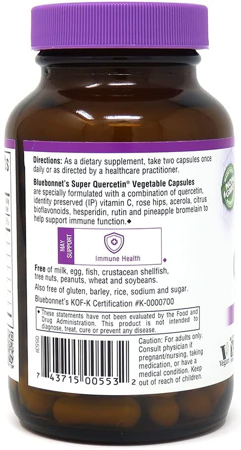 Bluebonnet Nutrition Super Quercetin with Vitamin C 90 Capsules + Standardized Bilberry Extract 60 Caps + Liquid Vitamin D3 5000 IU Drops (1 Fl Oz) Citrus Flavor - Immune Support, Antioxidant Boost & Eye Health Supplement for Adults | Daily Wellness & Seasonal Defense