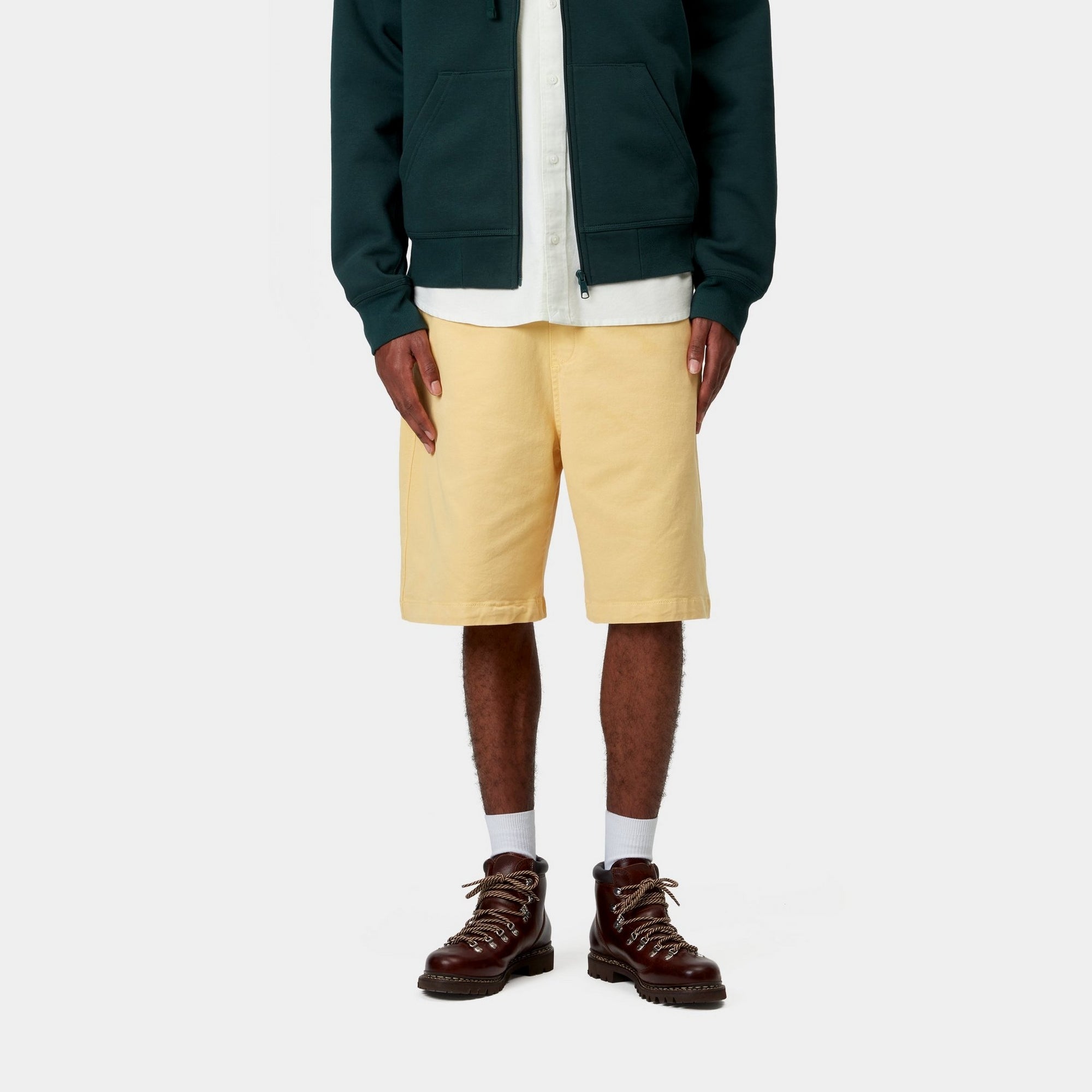 Floyde Shorts for Men - Air Yellow Garment Dyed Casual Shorts | Comfortable Summer Wear for Outdoor Activities & Beach