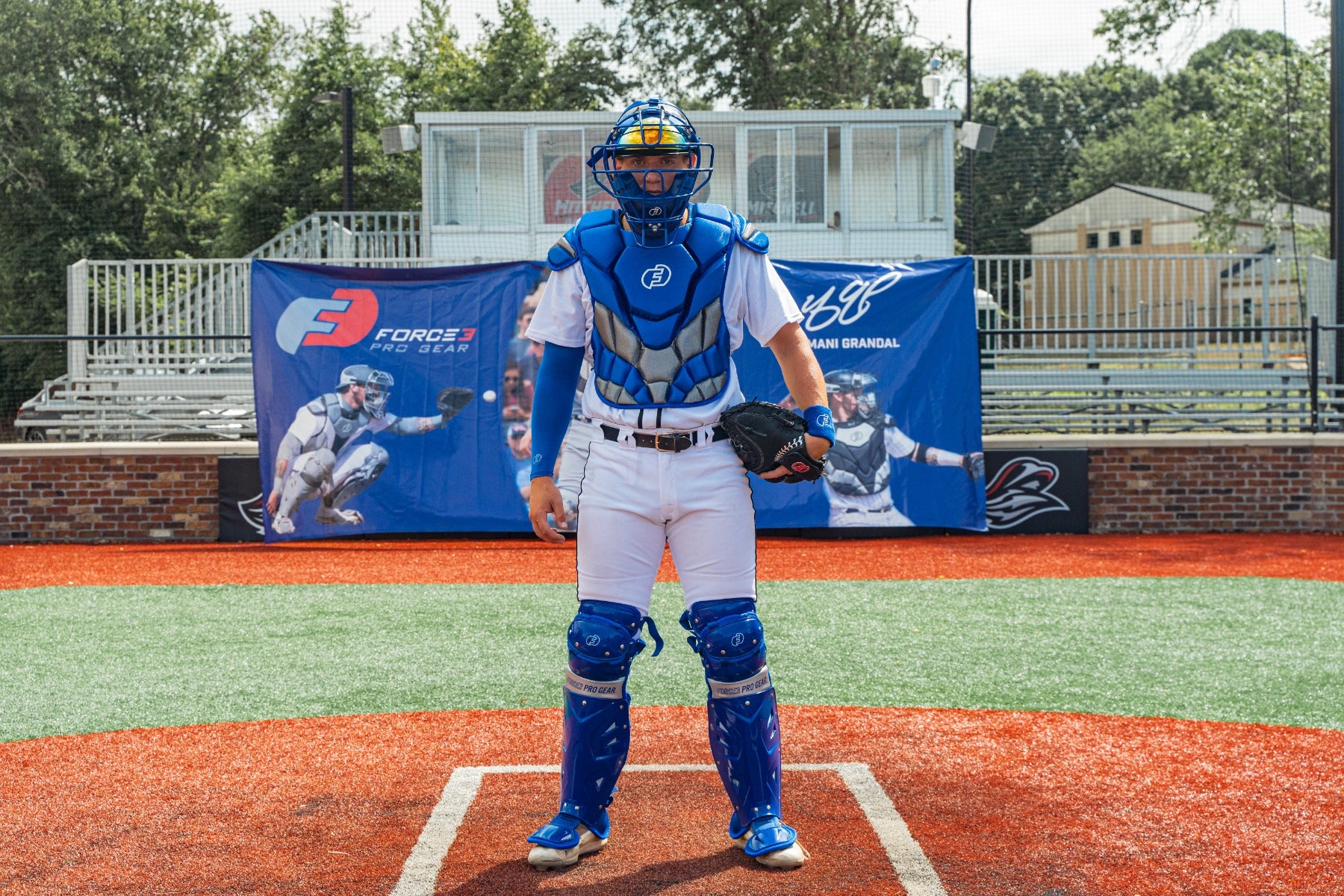 FORCE3 Defender Two-Tone Catcher Leg Guards - Baseball & Softball Protective Gear for Youth & Adults - Perfect for Games, Training & Practice