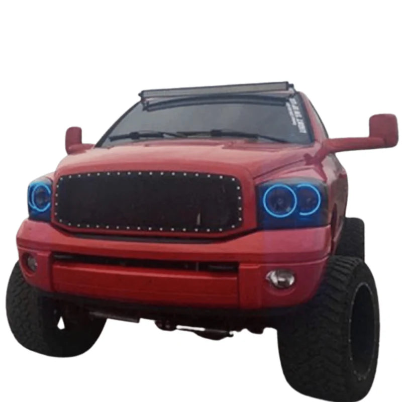 Dodge Ram Multicolor LED Halo Headlight Kit (2006-2008 Models) - Upgrade Your Truck's Style & Visibility for Night Driving & Off-Road Adventures
