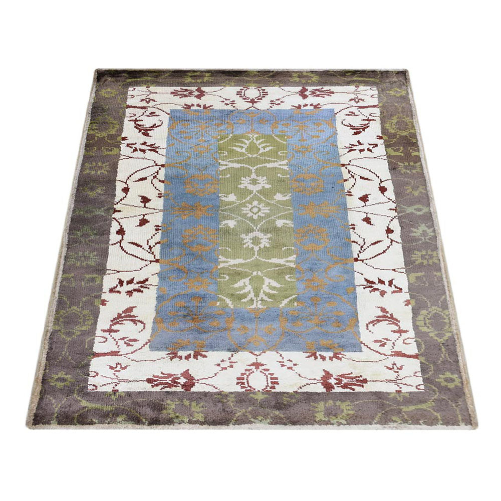 Hand Knotted Hypnotic Design Area Rug - Boho Chic Home Decor for Living Room, Bedroom & Office