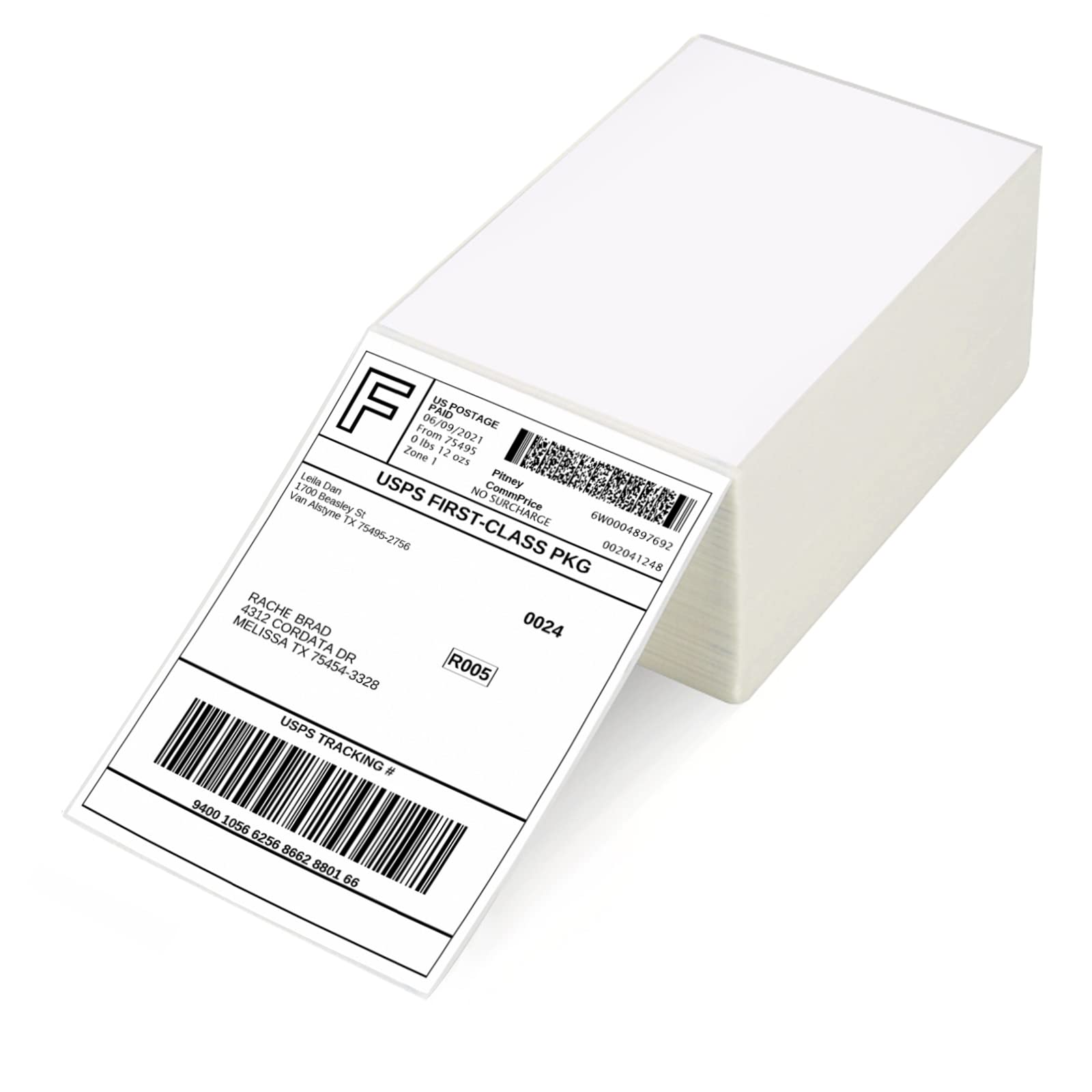 4x6 Direct Thermal Shipping Labels - 500 Fanfold Perforated Labels for Zebra, Rollo, MUNBYN & iDRPT Printers | MPRT Compatible Thermal Stickers for E-commerce, Logistics & Package Shipping