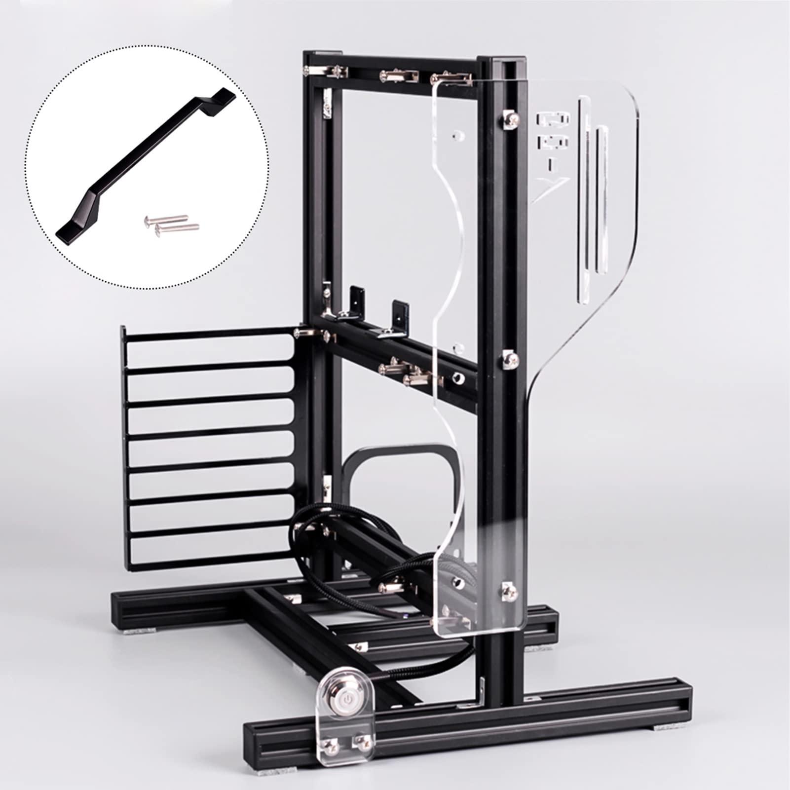 Beufee ATX/M-ATX/ITX Open Air Aluminum PC Computer Case - Vertical Overclocking Test Bench Chassis for Gaming & Workstation Builds (Black) | Perfect for Extreme Cooling, Hardware Testing & Showcase Setups