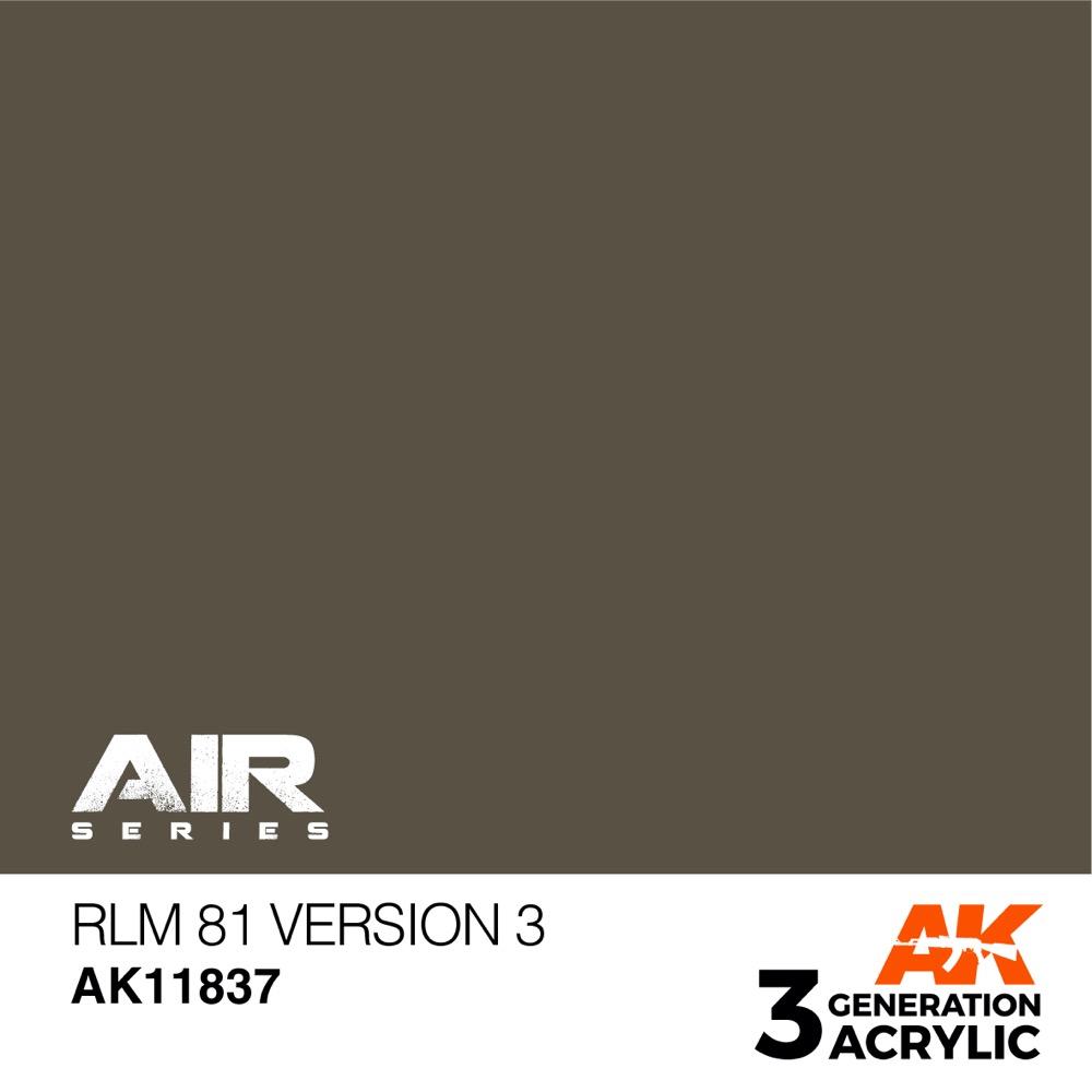 AK Interactive AK11837 Air Series RLM 81 Version 3 Acrylic Paint - 17ml Bottle (3rd Gen) for Scale Model Building & Aircraft Painting | Perfect for Hobbyists & DIY Projects