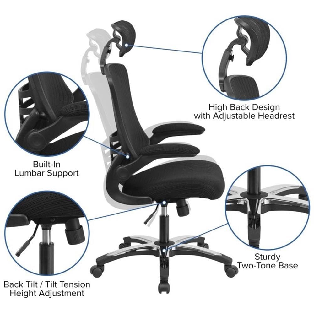 UrbanPro Traditional High Back Executive Office Swivel Chair - Ergonomic Black Leather Desk Chair for Home & Business Use | Perfect for Office, Conference Room, and Study