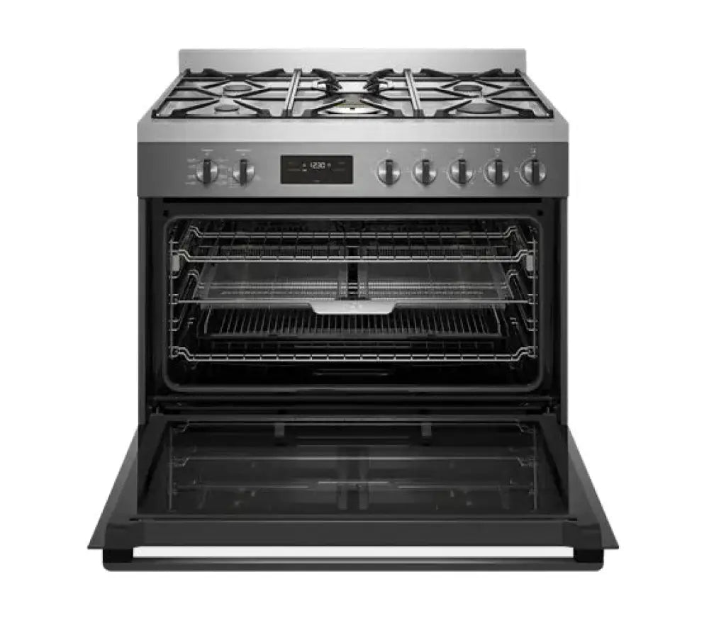 Westinghouse WFE916DSD 90cm Dual Fuel Freestanding Range with AirFry Function - Stainless Steel Gas & Electric Oven for Home Kitchen Cooking, Baking, and Air Frying