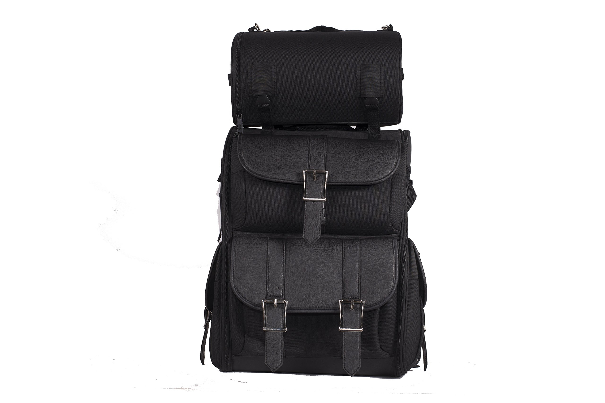 Durable Medium Size PVC Motorcycle Sissy Bar Bag - Waterproof Storage for Cruiser & Chopper Bikes - Perfect for Road Trips & Daily Commutes