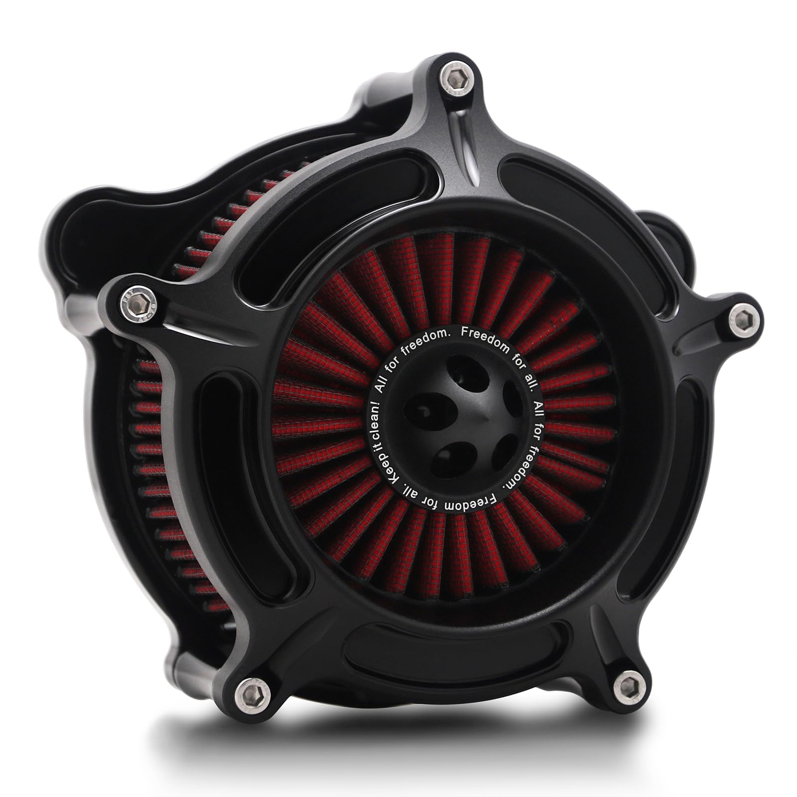 Harley Davidson Air Cleaner Filter for Sportster Softail Touring Dyna Street Road King Glide - High Performance Air Intake Filter (OPS Black with Red Filter, Compatible with M8 Touring/Softail 2018-UP) - Perfect for Motorcycle Upgrades & Long-Distance Riding