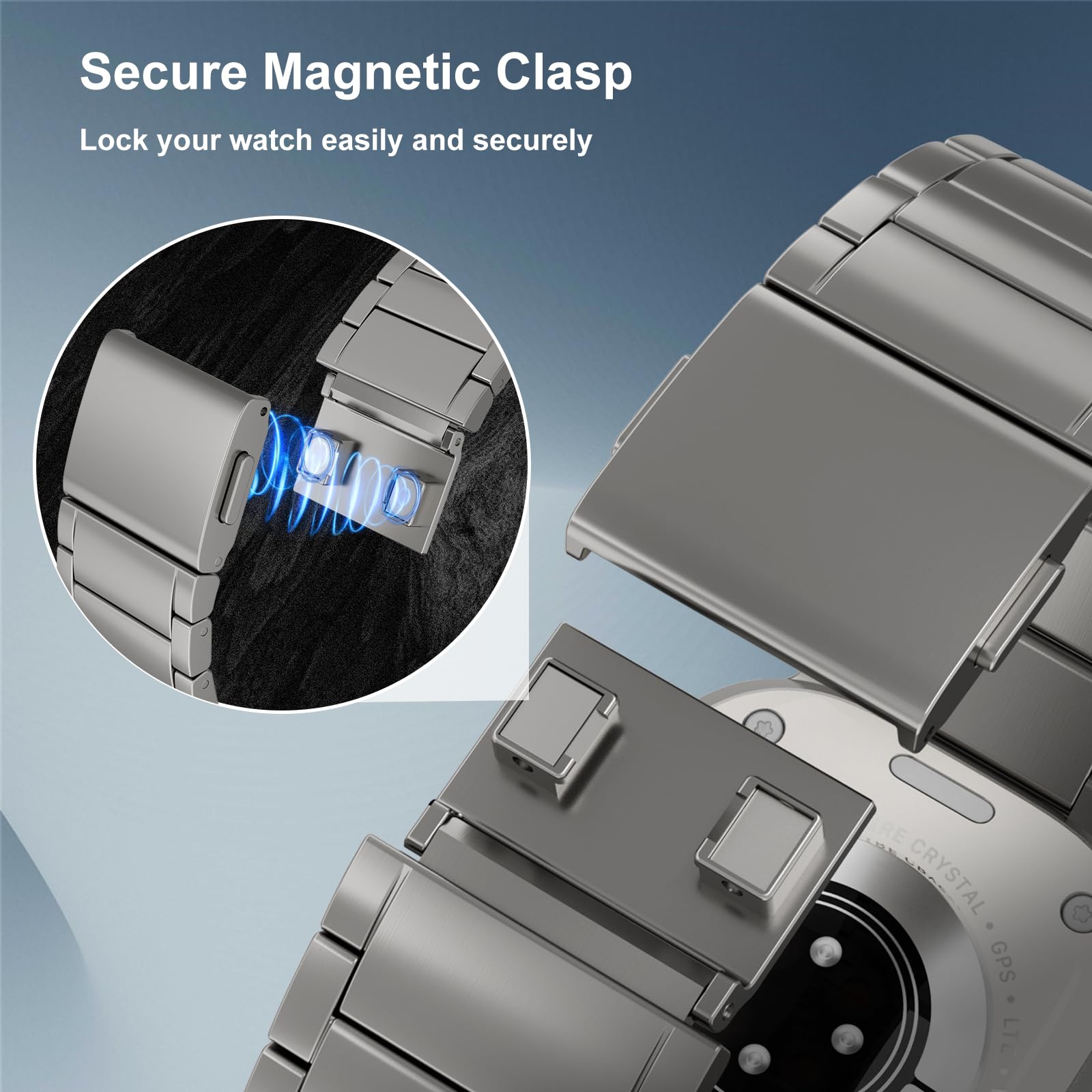 Premium Titanium Watch Band for Apple Watch Ultra 2 / Ultra 49mm - Adjustable 26mm Wide Magnetic Strap with DLC Coating - Durable Replacement Band for Men - Perfect for Outdoor Adventures, Workouts & Everyday Wear