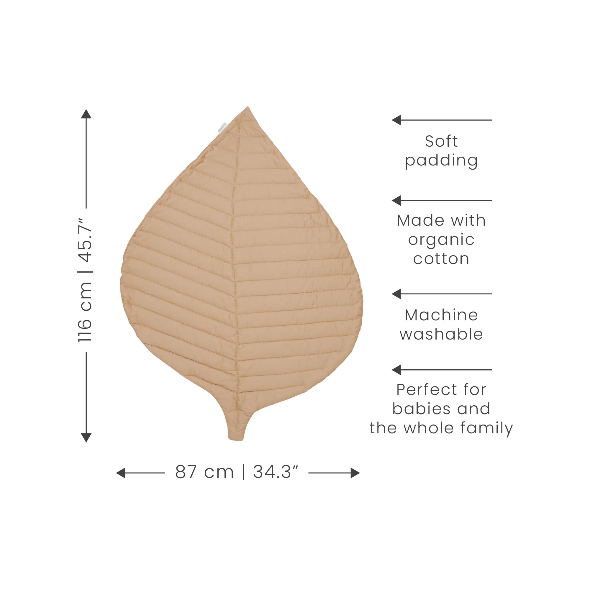 Toddlekind Organic Cotton Leaf Nursery Rug 45.7