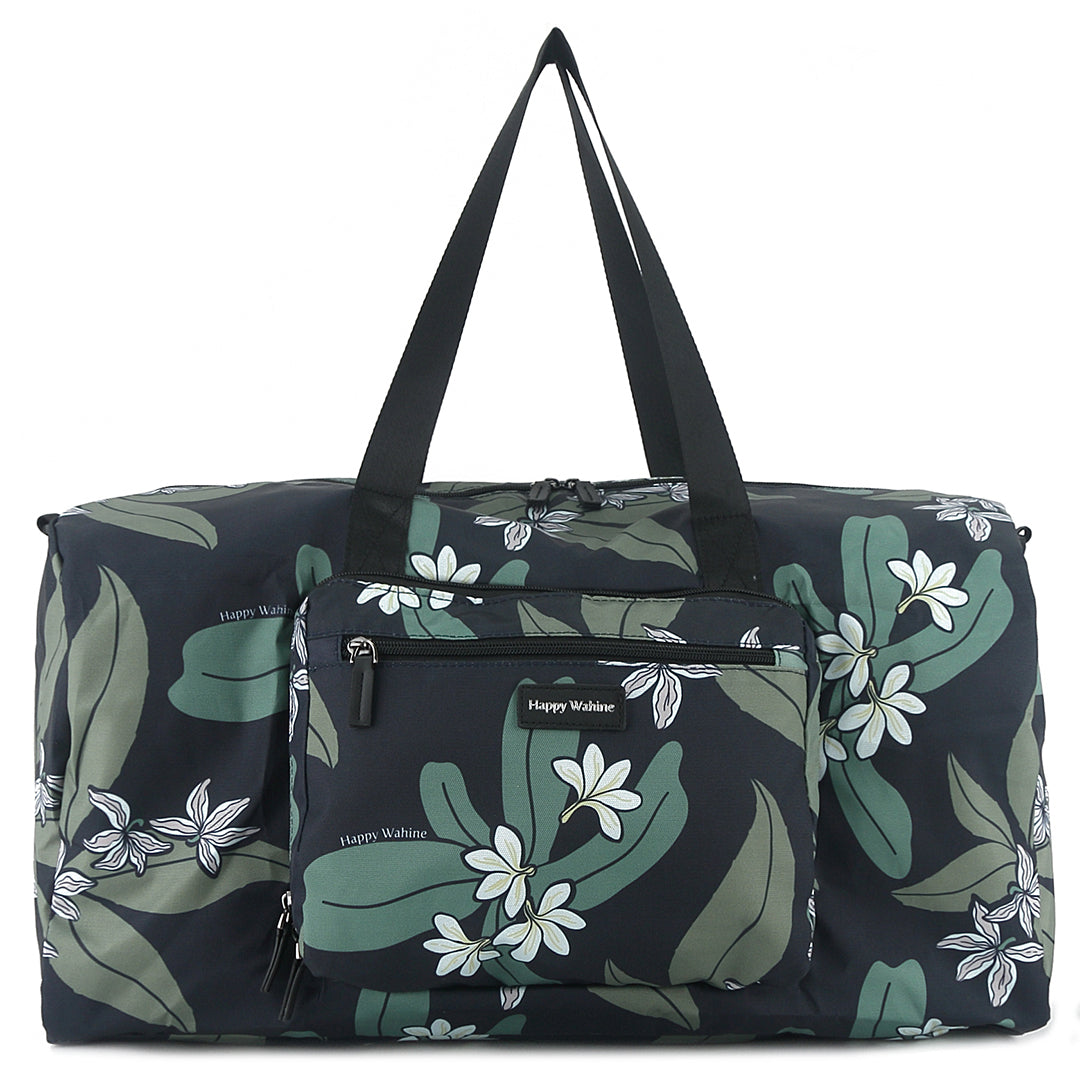 Stephanie Naupaka Grey Duffle Bag - Water-Resistant Travel Duffel for Gym, Weekend Trips & Outdoor Adventures