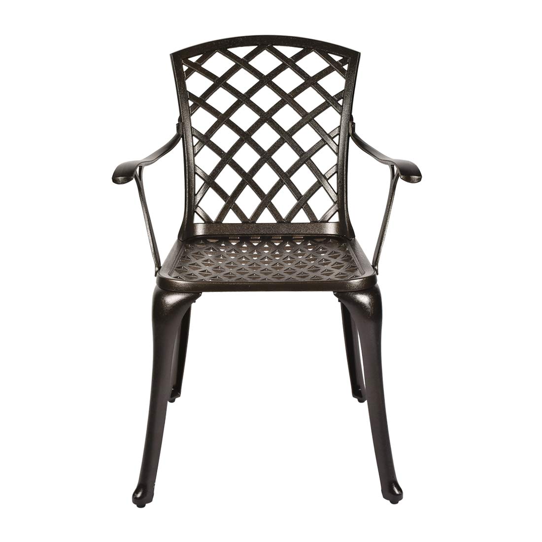 TITIMO 2-Piece Outdoor Dining Chairs Set - Patio Bistro Chairs, Garden Deck Furniture with Lattice High Back Design - Perfect for Backyard, Balcony & Living Room Use