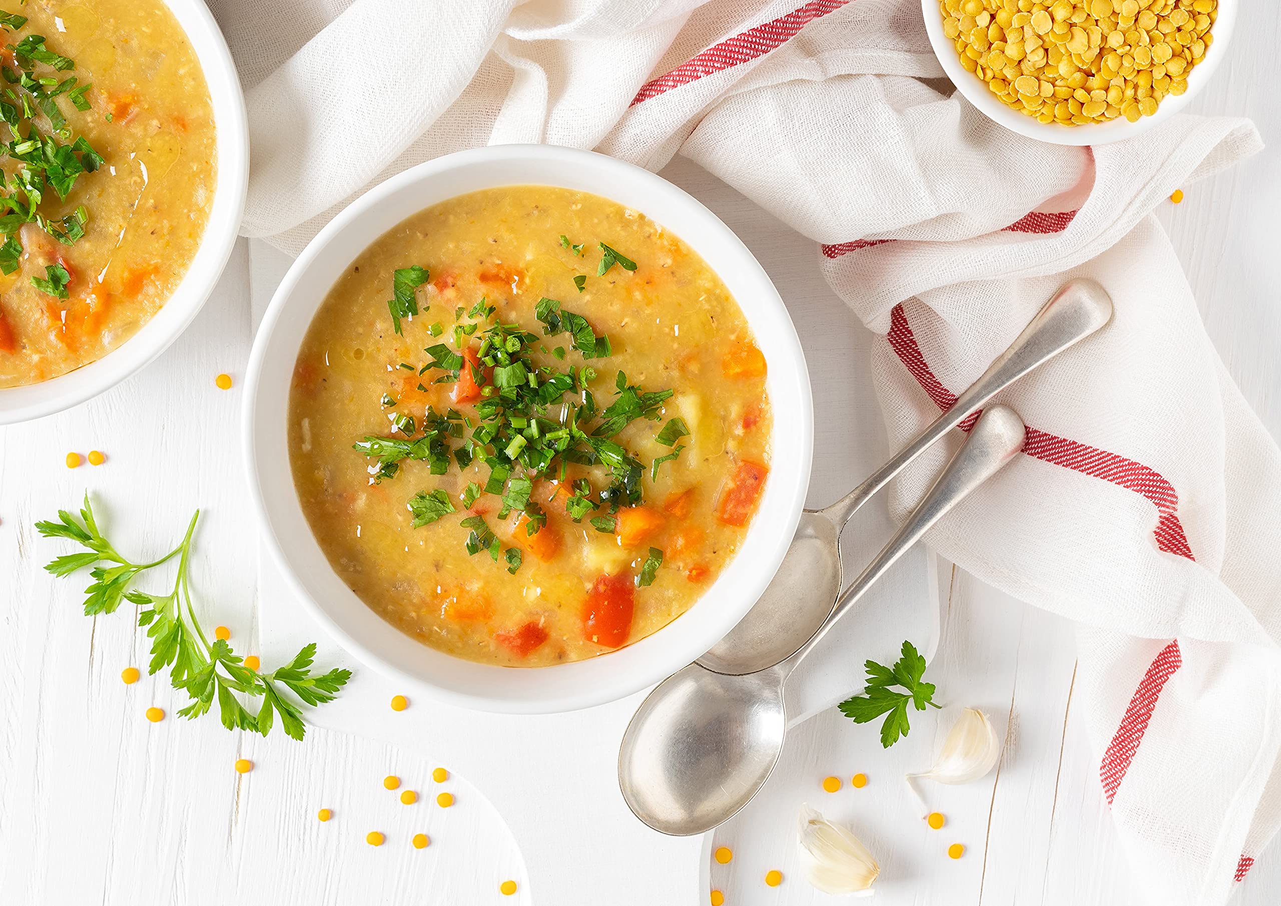 Organic Yellow Split Lentils 20 lbs - Non-GMO, Raw, Dried, Vegan, Kosher | High in Protein, Fiber & Iron | Low Sodium, Low Fat | Perfect for Cooking, Soups, Chili, Stews & Healthy Meal Prep