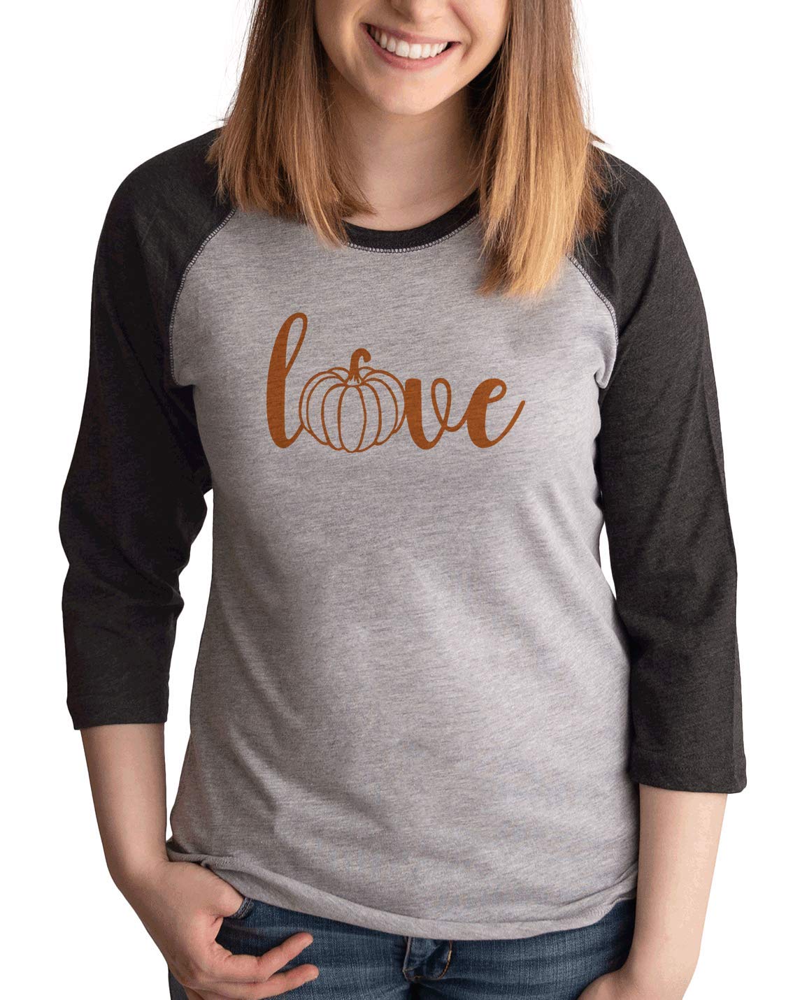 7 ate 9 Apparel Women's Pumpkin Love Graphic T-Shirt | Fall Fashion Cute Halloween Shirt | Perfect for Autumn Outfits & Pumpkin Patch Visits