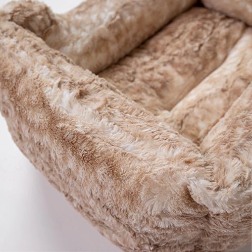 Luxury Cashmere Dog Bed - Ultra Soft & Warm Golden Fawn Pet Bed for Small & Medium Dogs - Perfect for Cozy Naps & Winter Comfort