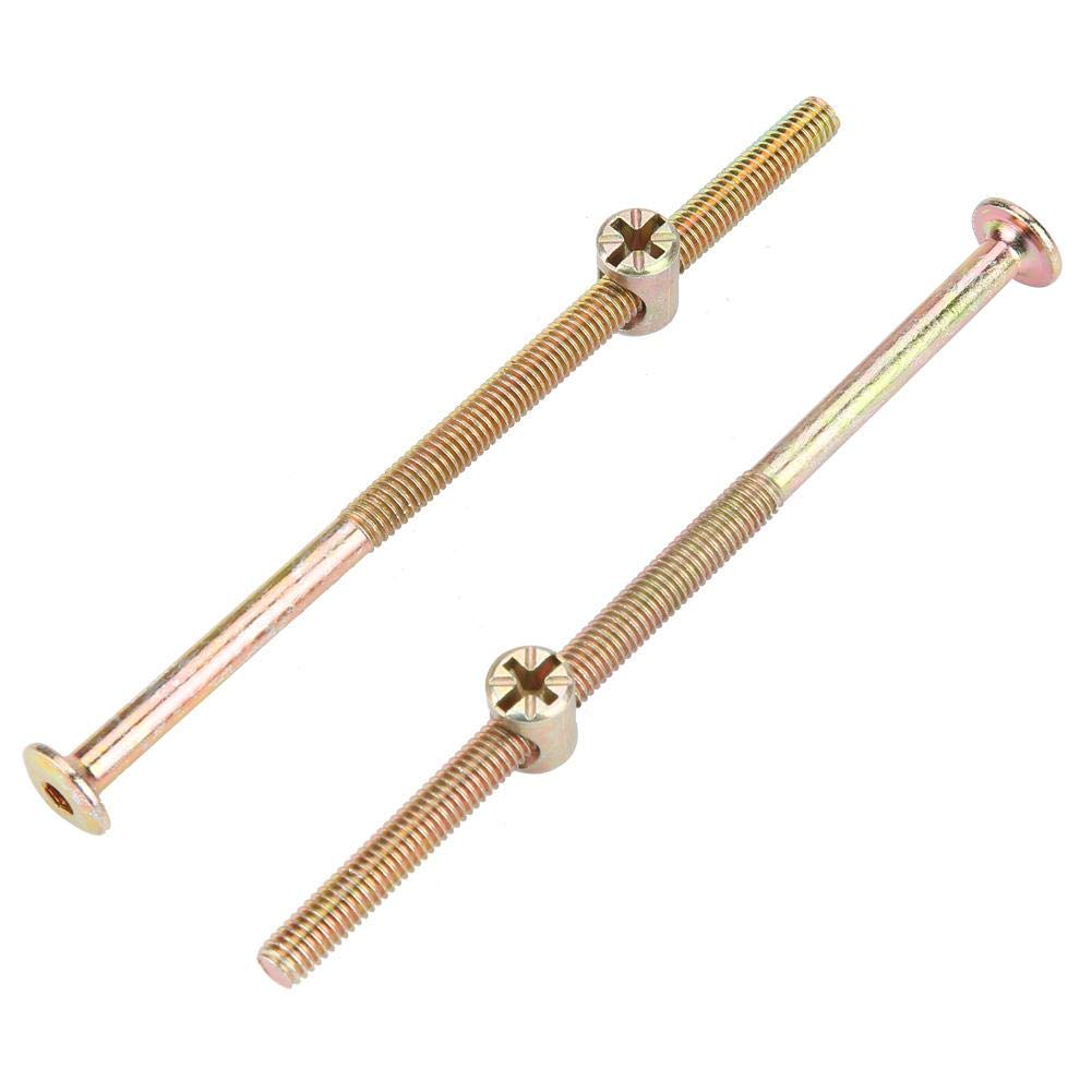 10PCS Stainless Steel Hex Head Flat Connector with Cross Nut - Assorted Fastener Screw Kit for Furniture Cribs, Beds, Chairs (6X110mm) - Durable Hardware for DIY Projects & Home Assembly