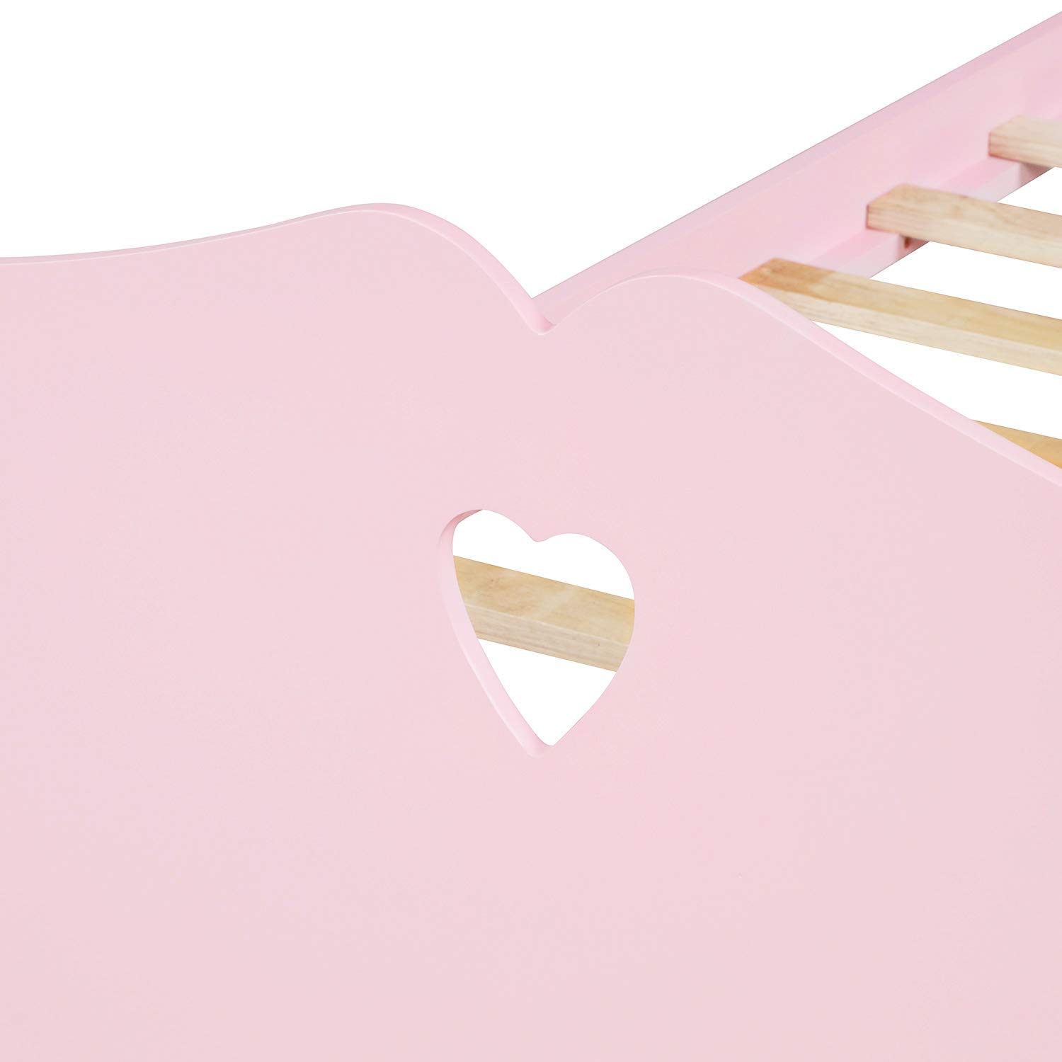 Merax Twin Bed Frame with Headboard and Footboard - Wooden Platform Bed for Kids, Guest Room & Girls Bedroom - Pink Twin Size Bed for Small Spaces, Dorm Rooms & Cozy Bedrooms