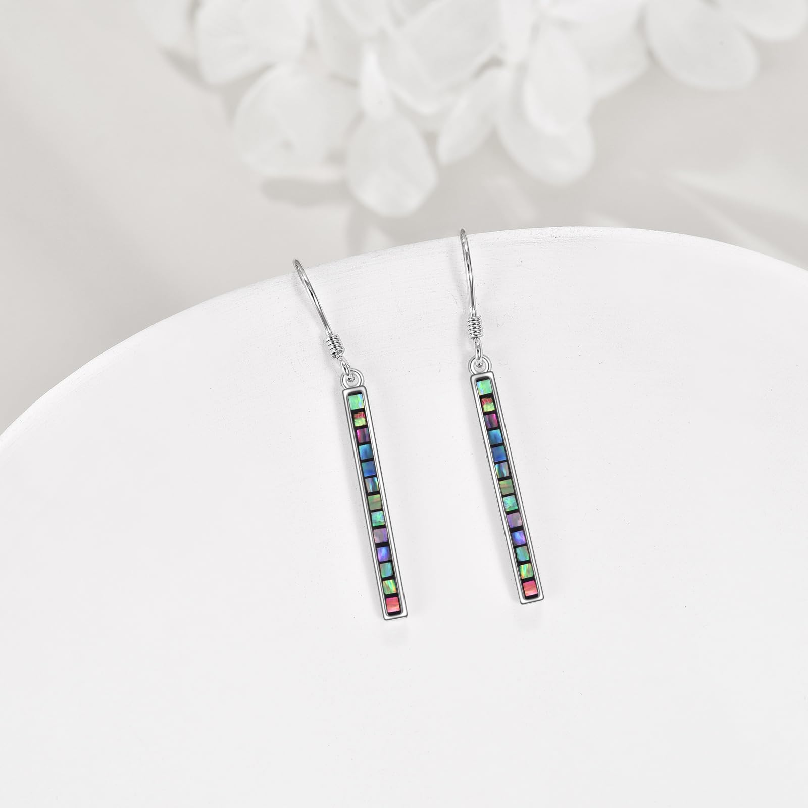 YFN Sterling Silver Bar Dangle Drop Earrings for Women & Men - Minimalist Stud Jewelry Gift for Birthday, Anniversary & Everyday Wear