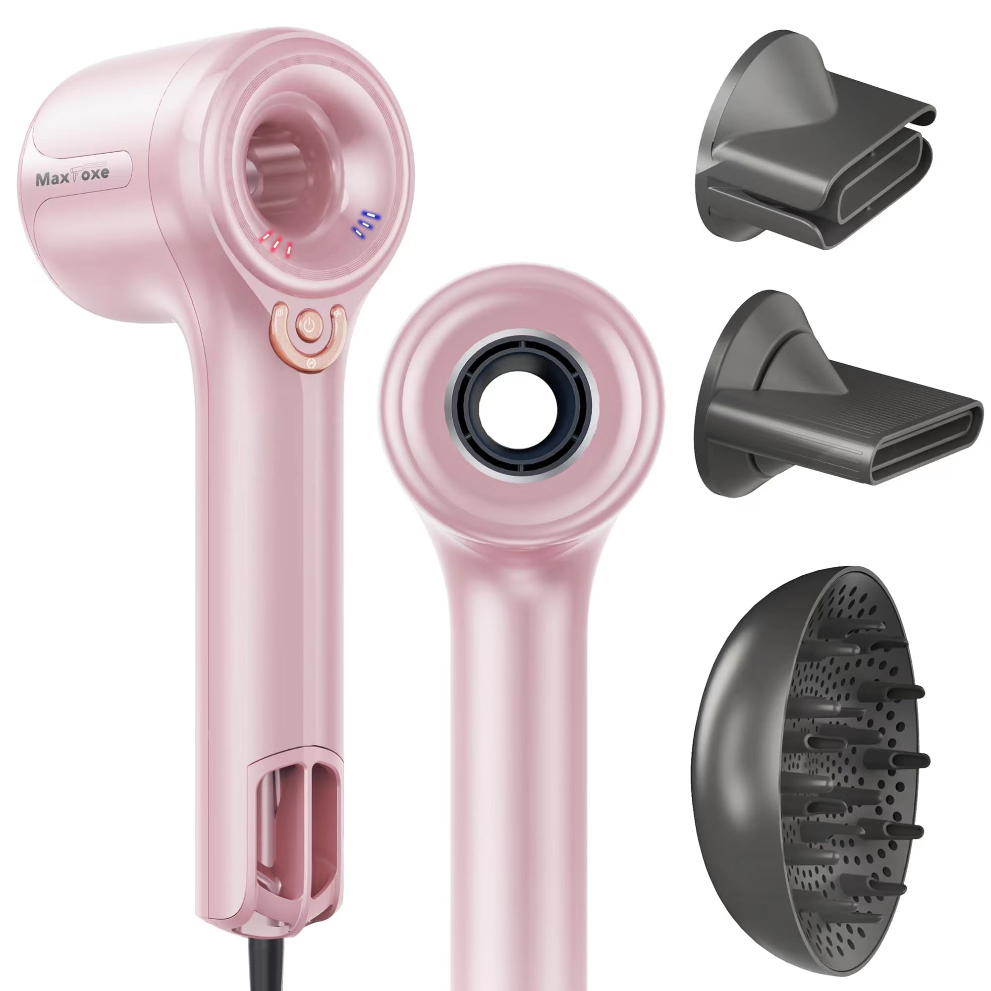 Professional Ionic Hair Dryer with Diffuser - High Speed Brushless Motor for Fast Drying, 4 Heat & 3 Speed Settings, Ultra Quiet for Home & Travel - Perfect for Salon-Quality Styling & Quick Hair Care