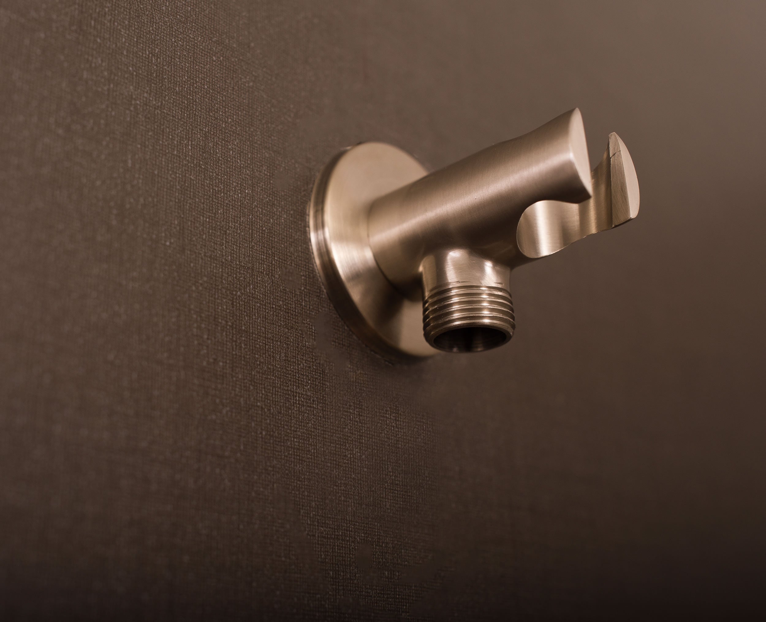 DAX Round Line Brass Wall Mount Handheld Shower Holder - Brushed Nickel Finish 2.25