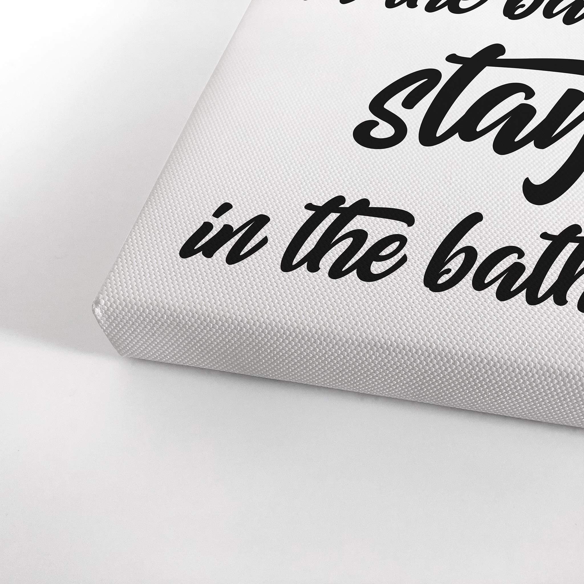 Funny Bathroom Wall Art Set - 4 Piece Canvas Prints with 'What Happens in the Bathroom' Quote - Ready to Hang Decor (28x19 inches each) - Perfect for Toilet Humor & Bathroom Decor Ideas