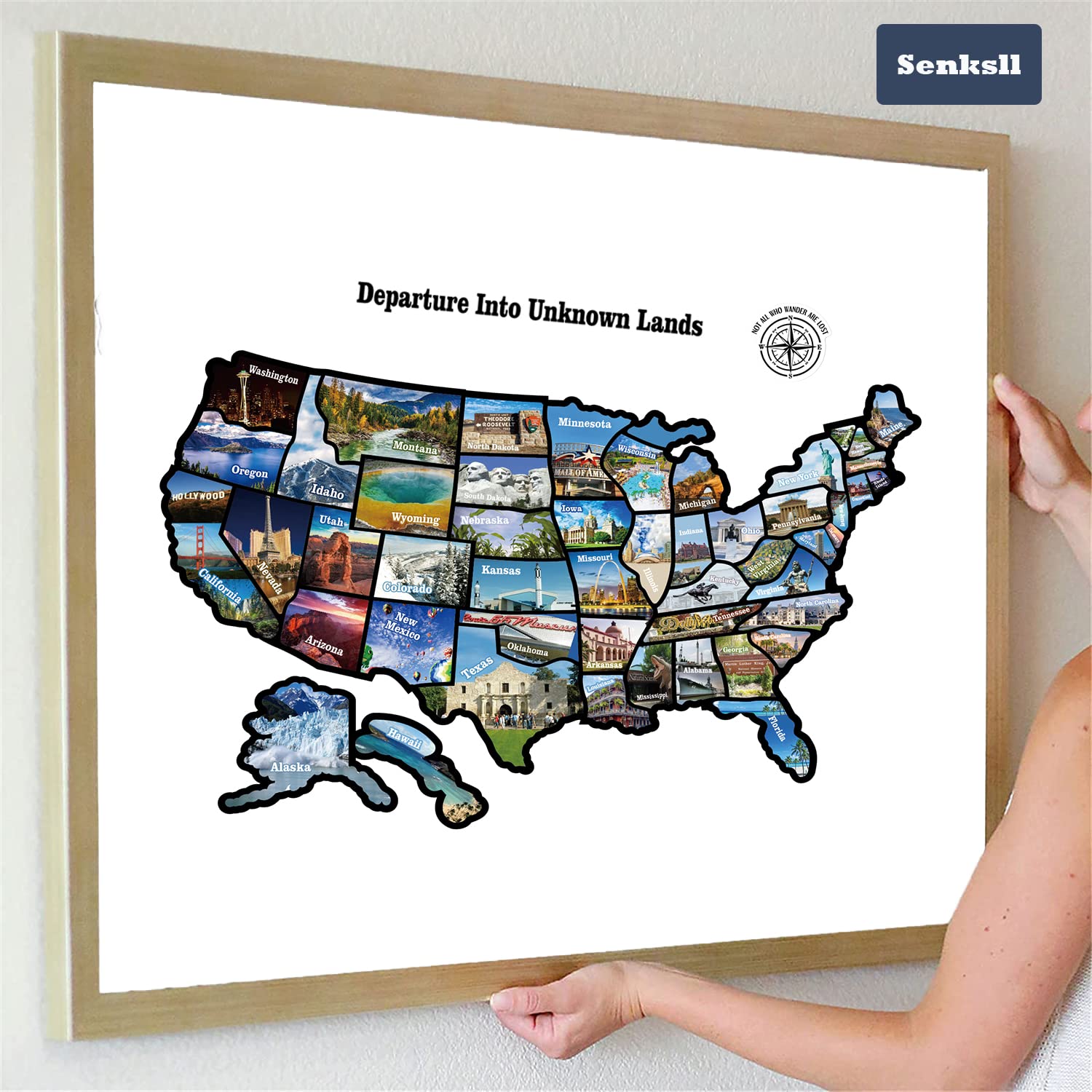 RV State Sticker Travel Map of The United States - 11x17
