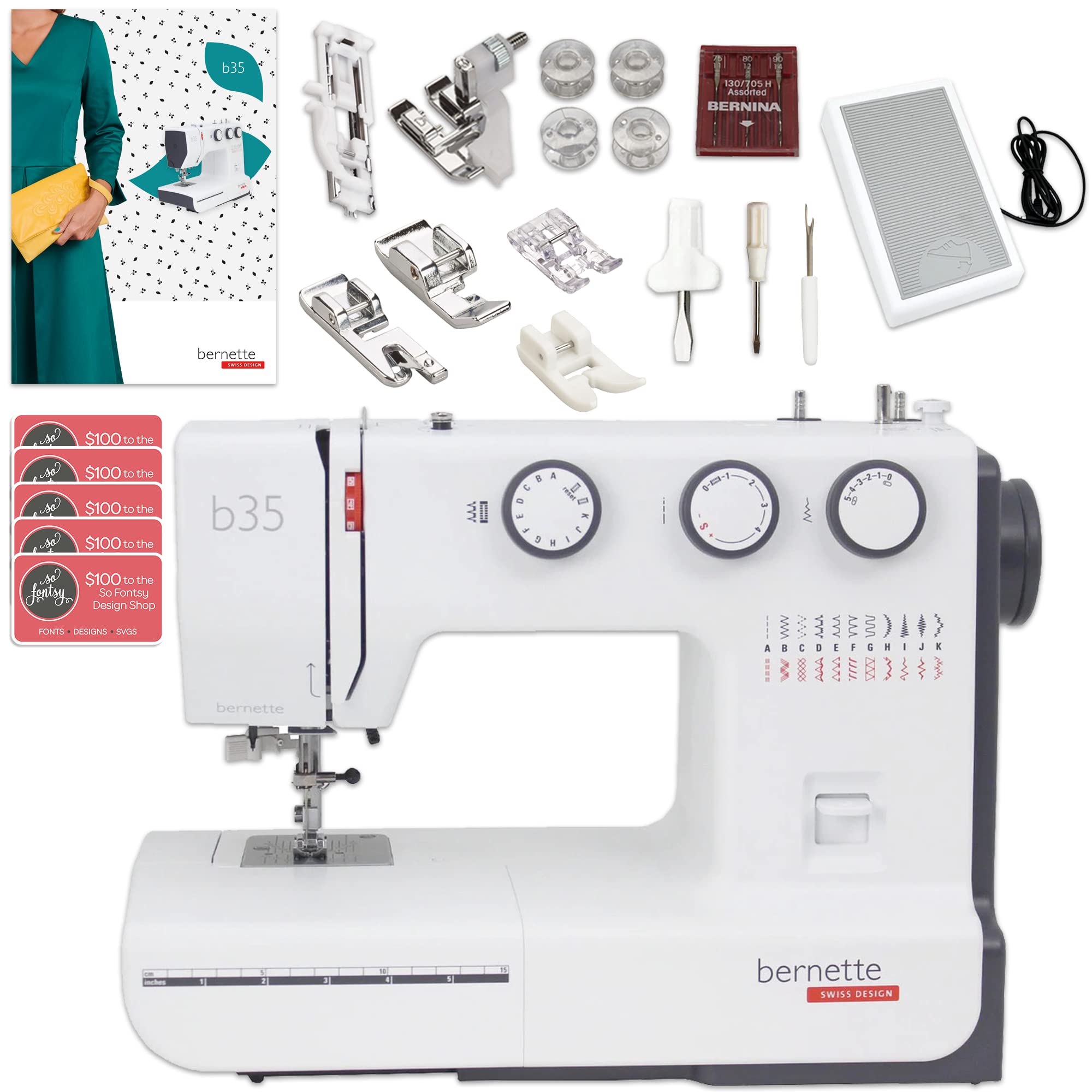 Bernette B35 Sewing Machine Bundle with Accessories - Perfect for Beginners & DIY Projects | Home Sewing, Quilting & Dressmaking