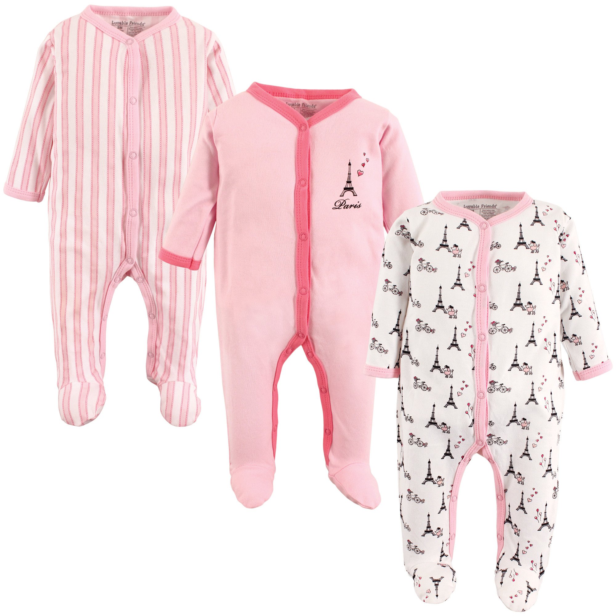 Luvable Friends Unisex Baby Cotton Sleep and Play Pajamas - Soft & Breathable One-Piece Outfit for Newborns & Infants - Perfect for Bedtime, Naptime & Playtime
