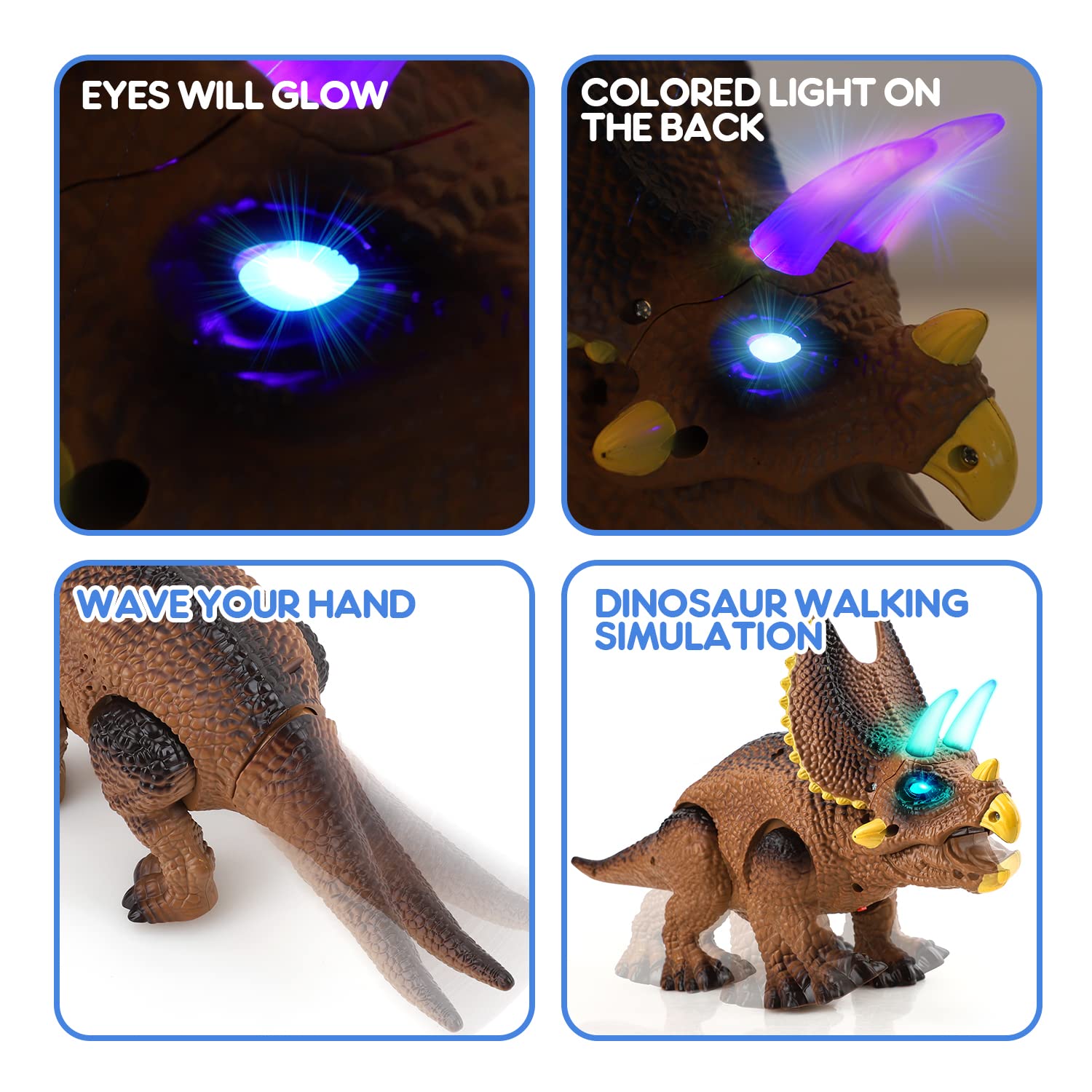 STEAM Life Remote Control Dinosaur Toy for Kids - Light Up & Roaring Triceratops Robot with Realistic Sounds | Electronic Dinosaur Toy for Boys & Girls Ages 3-7 | Perfect for STEM Learning, Birthday Gifts & Pretend Play