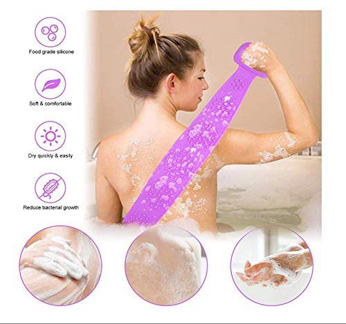 DD Retails Silicone Body Scrubber & Double-Sided Bath Brush - Exfoliating Shower Brush for Smooth Skin - Multi-Colored (1 Pack) - Perfect for Spa, Home Use & Gift Ideas