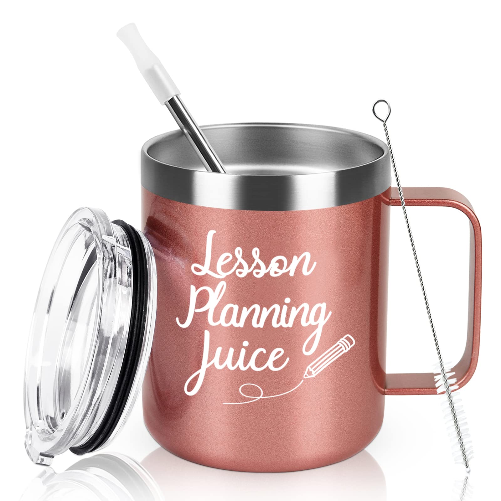Teacher Coffee Mug 12oz Rose Gold - Perfect for Lesson Planning & Appreciation Gifts