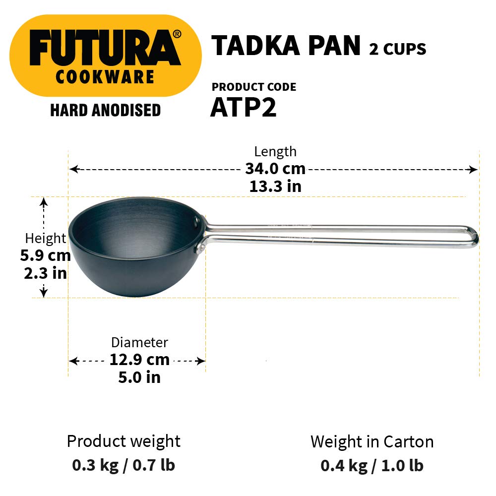 FUTURA Anodized Aluminum Heating Pan - 4.72 Inch Nonstick Cookware for Induction Stovetops - Perfect for Searing, Frying & Sauteing - Black
