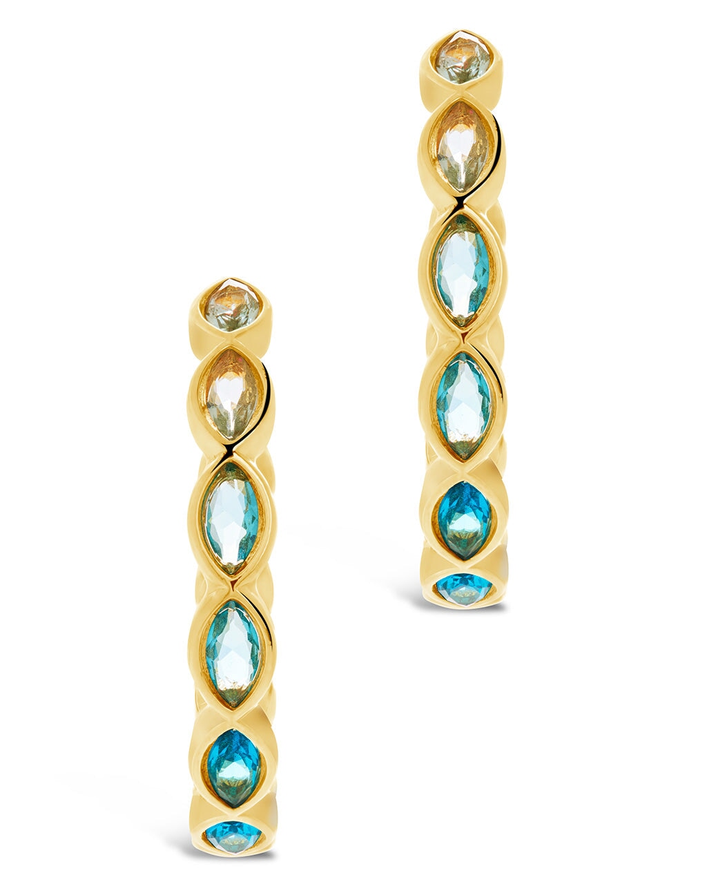 Naomi Multicolored CZ Hoop Earrings for Women - Fashion Cubic Zirconia Jewelry for Party, Wedding & Everyday Wear