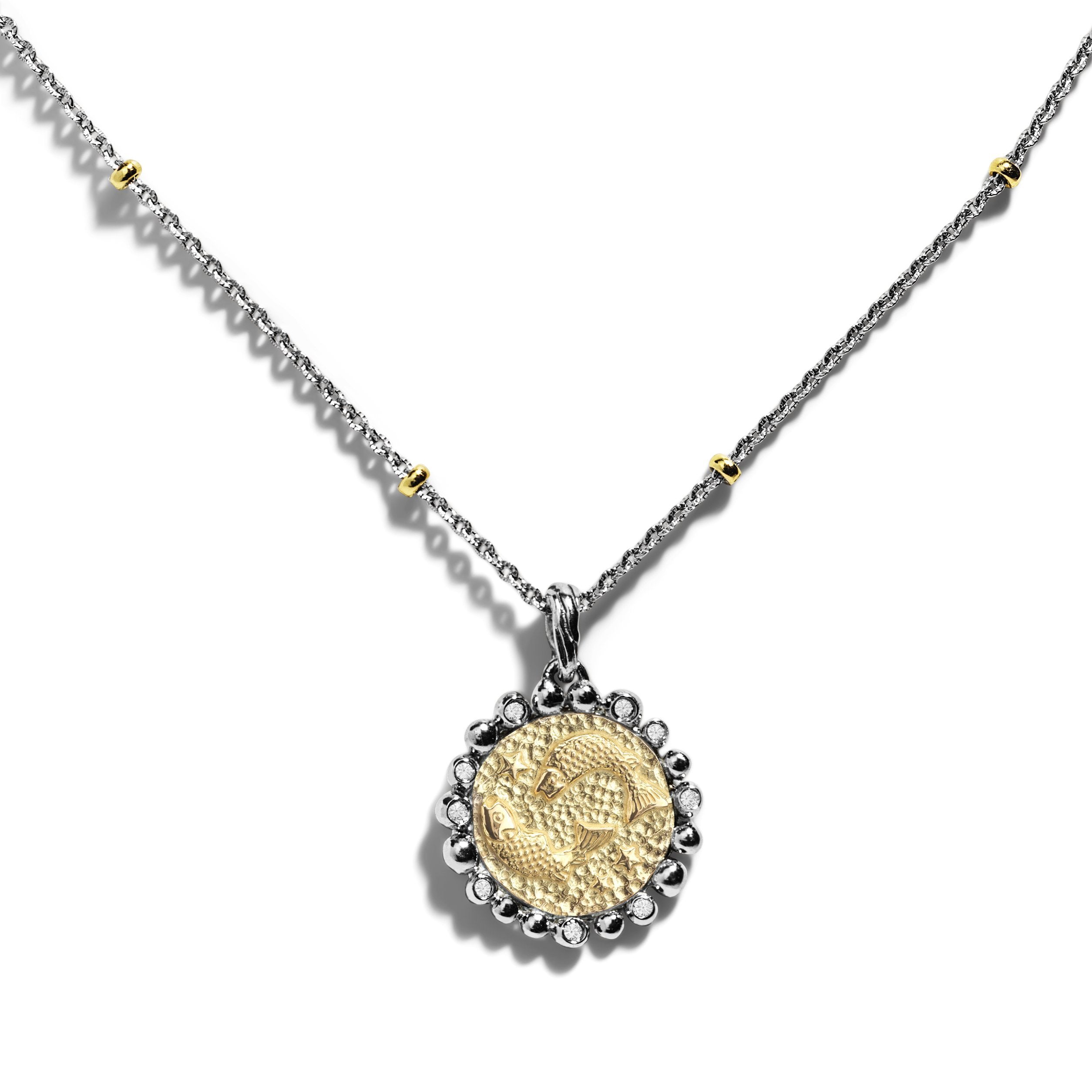 Pisces Zodiac Pendant with Diamonds - Elegant Sterling Silver Necklace for Women | Perfect Birthday Gift & Everyday Jewelry