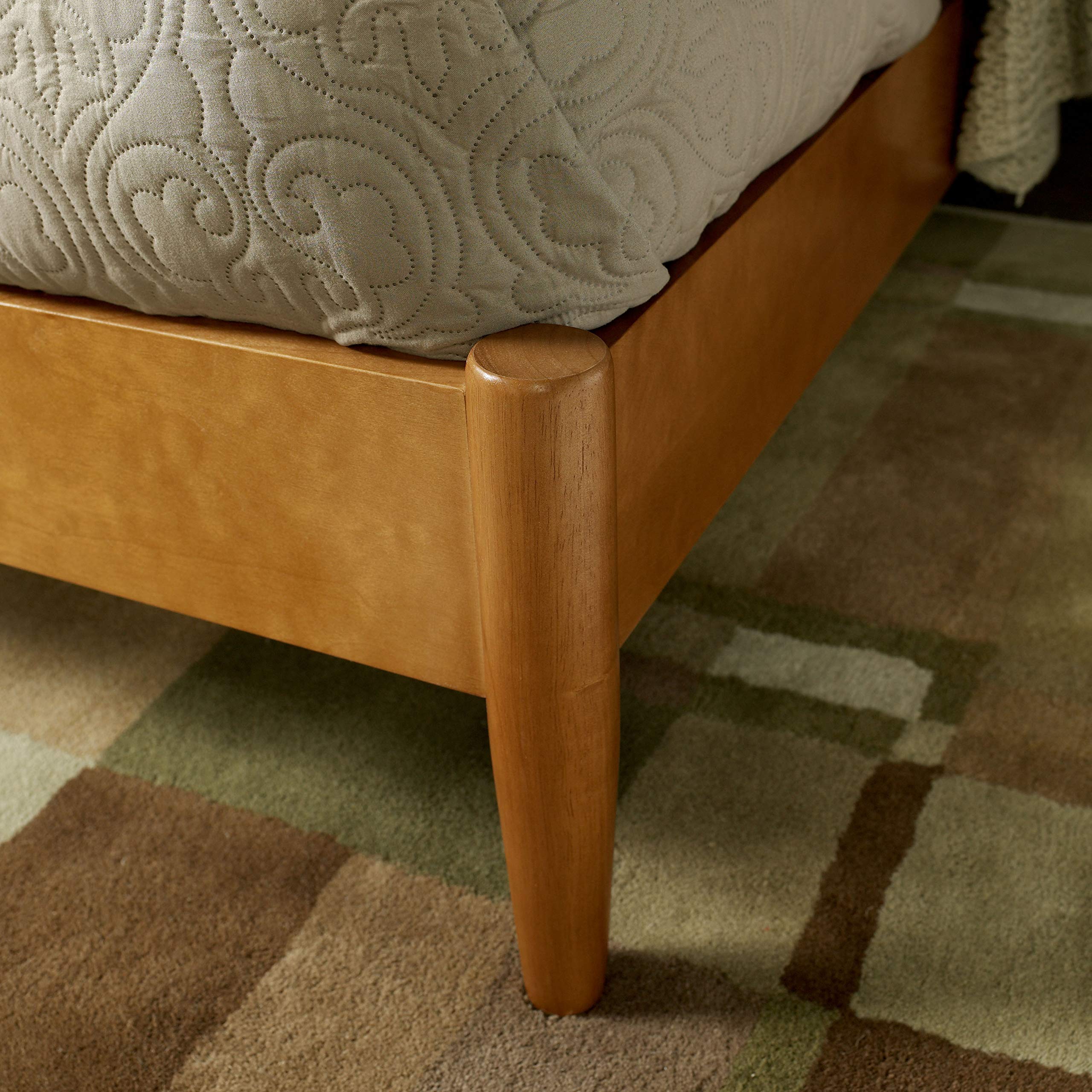 Crosley Furniture Landon Wood Queen Size Bed Set in Acorn Finish - Perfect for Modern Bedrooms & Guest Rooms