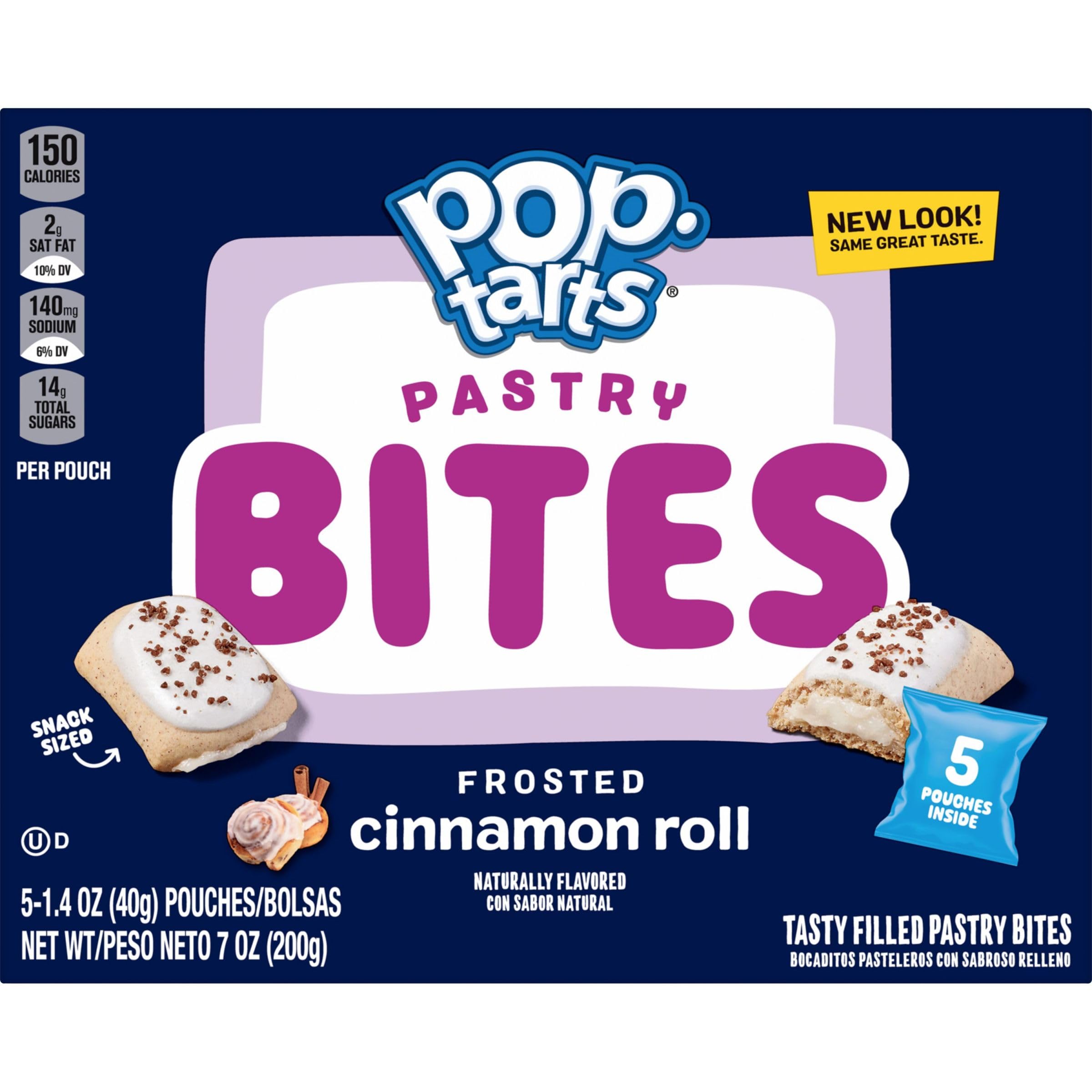 **Pop-Tarts Baked Pastry Bites - Frosted Cinnamon Roll (7oz Box, 5 Pouches) | Kids Snacks, School Lunch, Breakfast On-the-Go, After-School Treats**