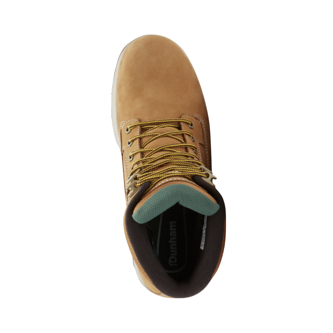 Men's 8000 Works 6-Inch Waterproof Plain Toe Work Boots - Wheat Nubuck Leather, Wide 6E Width - Ideal for Construction, Hiking & Outdoor Work