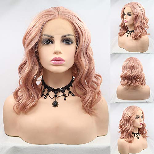Rose Pink Bob Lace Front Wig