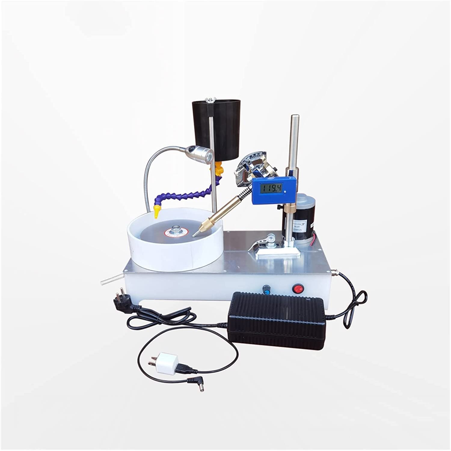 Gemstone Polishing Kit - Professional Jewelry Grinding & Faceting Machine for Jade, Agate, Stone & Coin - Perfect for DIY Jewelry Making, Lapidary & Gem Cutting at Home or Workshop