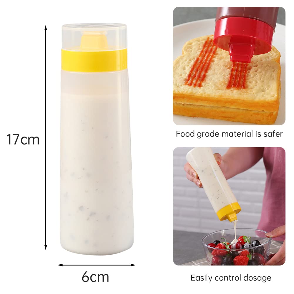 Premium Food-Grade Plastic Condiment Squeeze Bottles - 4-Hole Sauce Dispenser for Salad Dressing, Hot Sauce & Olive Oil | Durable Kitchen & Restaurant Use | Perfect for Meal Prep, BBQ Parties & Catering Events