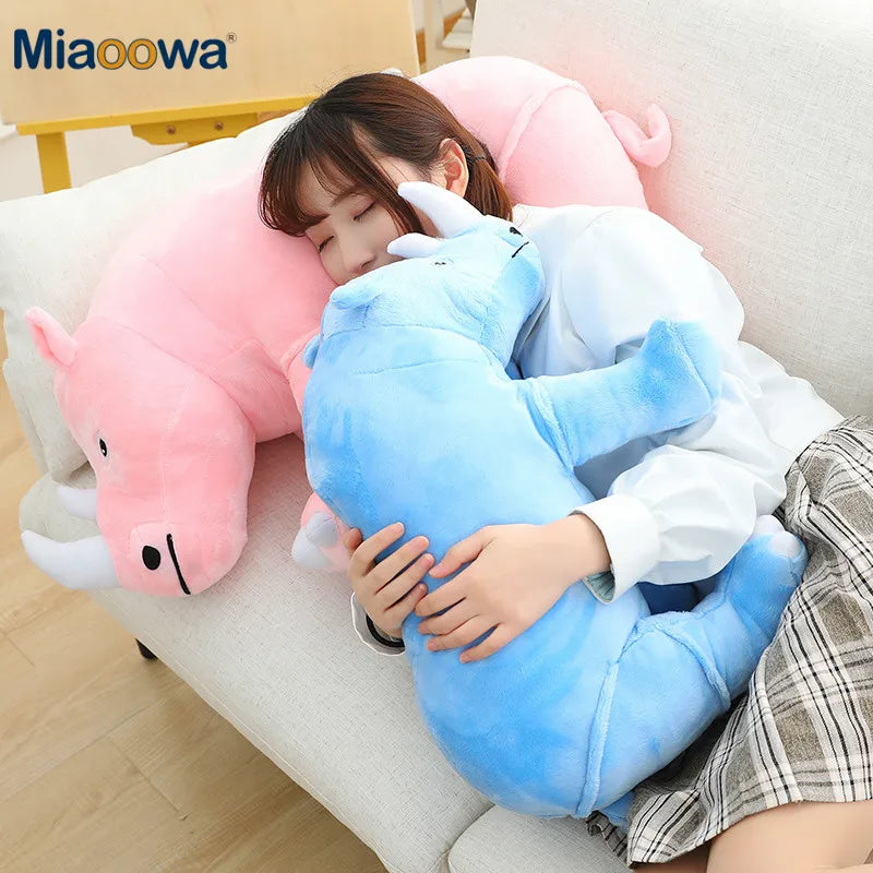 40/60/80cm Giant Plush Rhinoceros Stuffed Animal - Soft Lifelike Zoo Toy Pillow for Kids, Baby Cushion & Nursery Decor - Perfect Gift for Girls Birthday, Baby Shower & Room Decoration - Great for Cuddling, Playtime & Nursery Theming
