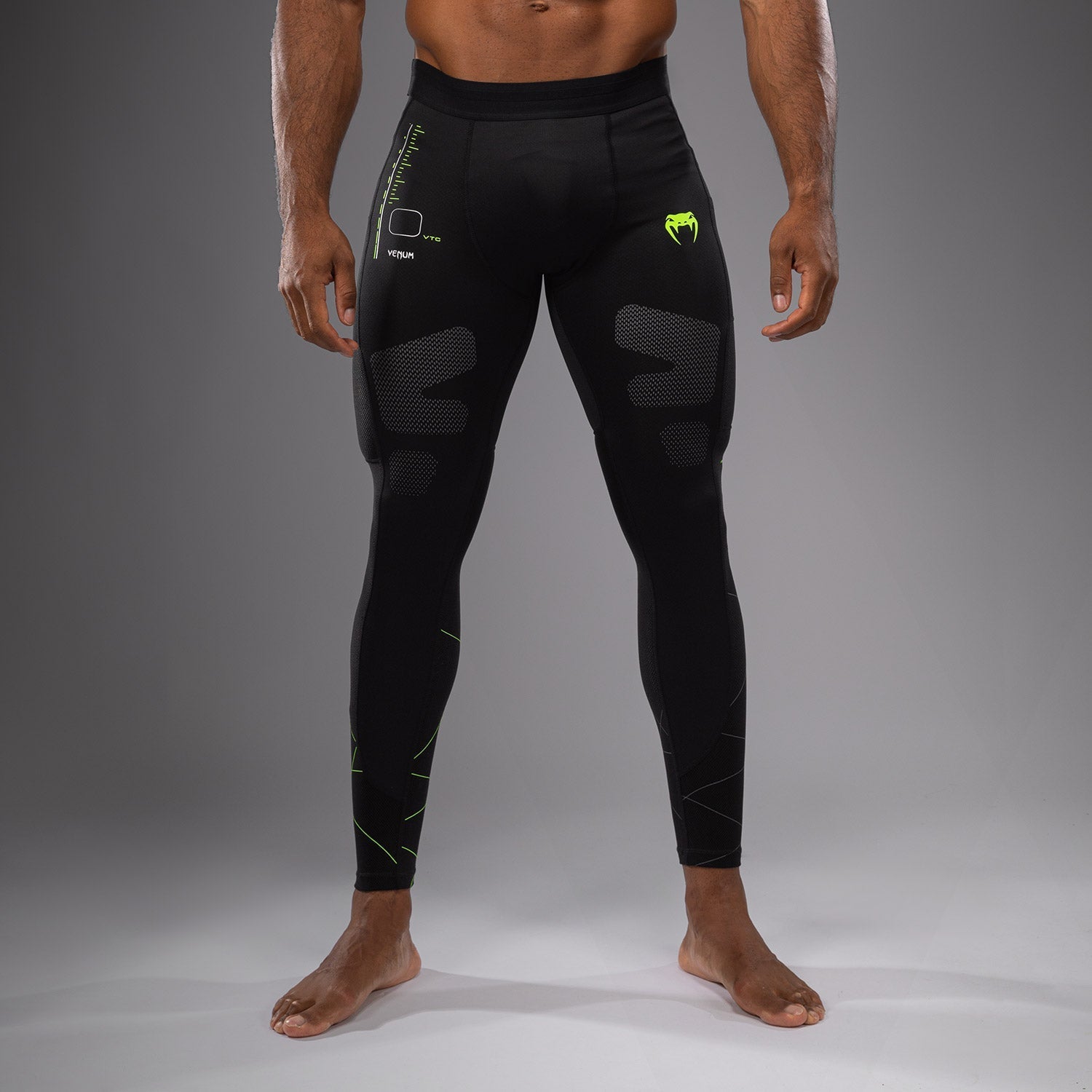 Venum Training Camp 4.0 Spats - Black/Neon Green MMA & BJJ Compression Pants for Men - Perfect for Combat Sports, Gym Workouts & Martial Arts Training